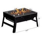 Barbecue Portable Pliable en Acier Inoxydable Gardenised pour Camping, Jardin, Hayon, Randonnée, Pique-nique
