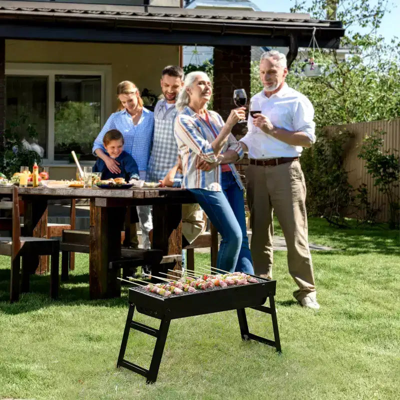 Barbecue Portable Pliable en Acier Inoxydable Gardenised pour Camping, Jardin, Hayon, Randonnée, Pique-nique