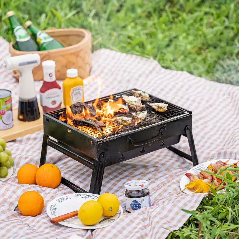 Barbecue Portable Pliable en Acier Inoxydable Gardenised pour Camping, Jardin, Hayon, Randonnée, Pique-nique