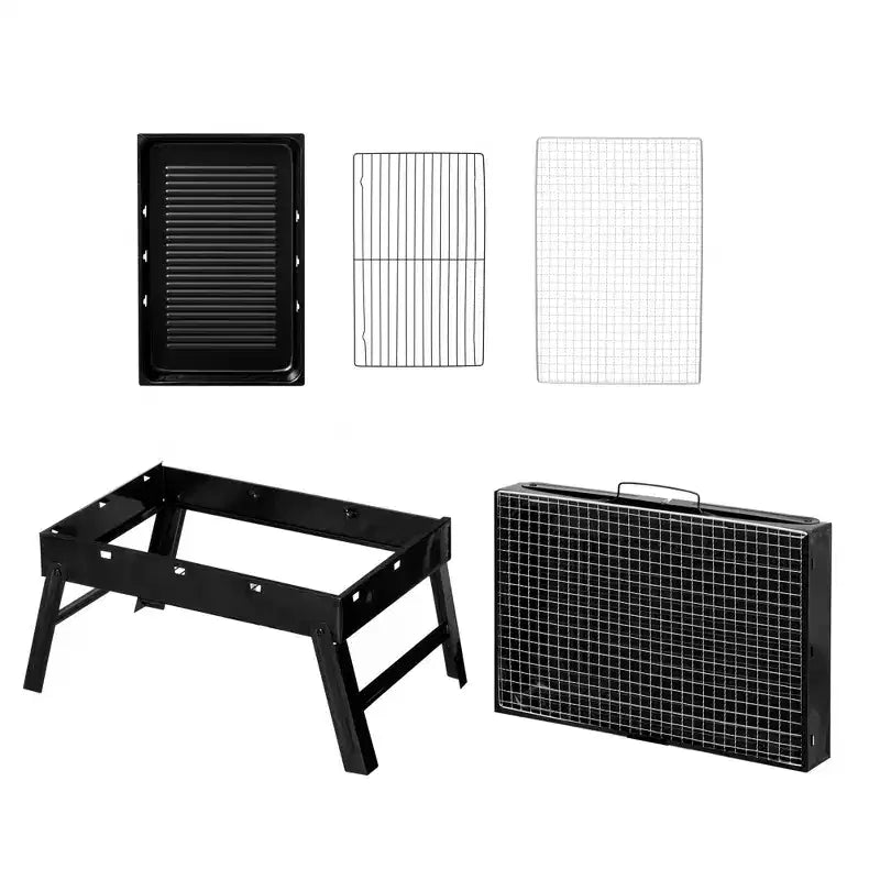 Barbecue Portable Pliable en Acier Inoxydable Gardenised pour Camping, Jardin, Hayon, Randonnée, Pique-nique