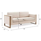 Christopher Knight Home Salal Canapé moderne 3 places rembourré de 79 po avec accoudoirs carrés