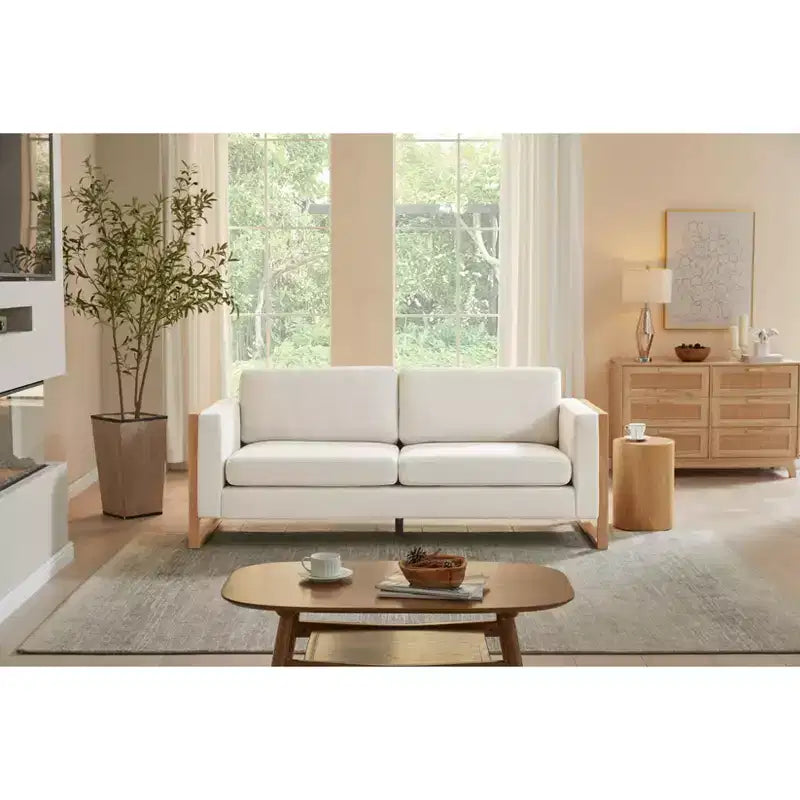 Christopher Knight Home Salal Canapé moderne 3 places rembourré de 79 po avec accoudoirs carrés