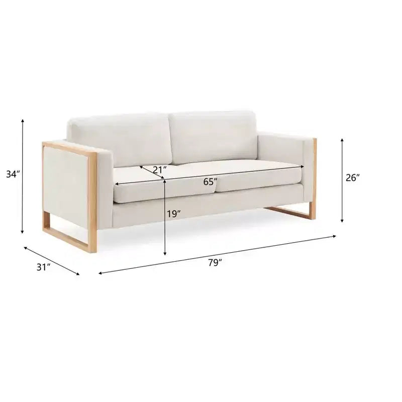 Christopher Knight Home Salal Canapé moderne 3 places rembourré de 79 po avec accoudoirs carrés
