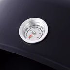 Fumoir de barbecue au charbon de bois, Gril vertical portable avec thermomètre intégré, Barbecue rond avec porte d'accès pour la cuisson en extérieur et les fêtes de camping