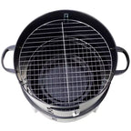Fumoir de barbecue au charbon de bois, Gril vertical portable avec thermomètre intégré, Barbecue rond avec porte d'accès pour la cuisson en extérieur et les fêtes de camping