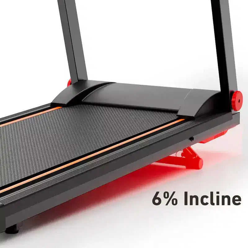 Tapis de course pliable intelligent DeerRun A1 Ultra, inclinaison de 6 %, 0,6-7,5 mph, ceinture de 39,37 x 16,53 pouces