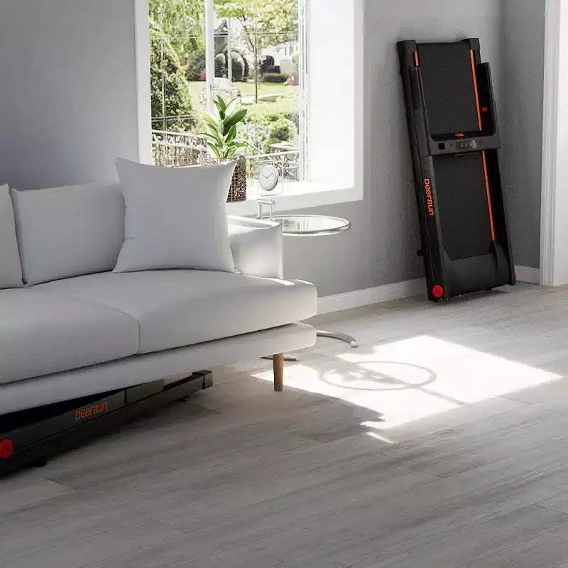 Tapis de course pliable intelligent DeerRun A1 Ultra, inclinaison de 6 %, 0,6-7,5 mph, ceinture de 39,37 x 16,53 pouces