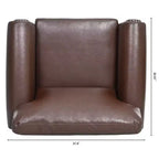 Canapé Chesterfield classique de 84 pouces de large en similicuir, canapé 3 places/1 place avec accoudoirs roulés et garniture cloutée pour le salon ou le bureau ModernLuxe