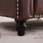 Canapé Chesterfield classique de 84 pouces de large en similicuir, canapé 3 places/1 place avec accoudoirs roulés et garniture cloutée pour le salon ou le bureau ModernLuxe