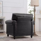 Canapé Chesterfield classique de 84 pouces de large en similicuir, canapé 3 places/1 place avec accoudoirs roulés et garniture cloutée pour le salon ou le bureau ModernLuxe