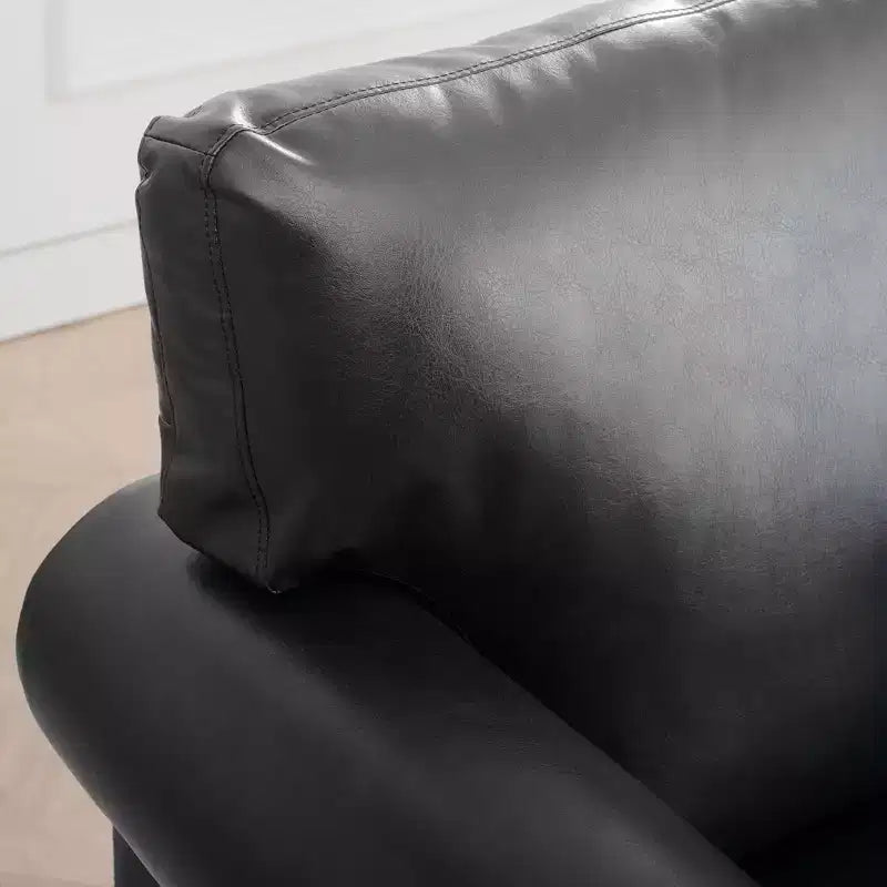 Canapé Chesterfield classique de 84 pouces de large en similicuir, canapé 3 places/1 place avec accoudoirs roulés et garniture cloutée pour le salon ou le bureau ModernLuxe