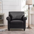 Classic 84''W Chesterfield PU Leather Sofa, 3-Seater/1-Seater Couch with Rolled Arms and Nailhead Trim for Living Room or Office  ModernLuxe