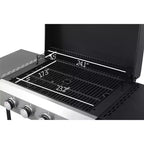4 Burner Propane Gas BBQ Grill, 49,200 BTU Output Stainless Steel BBQ Grill with Foldable Side Table for Garden Patio Backyard Camping