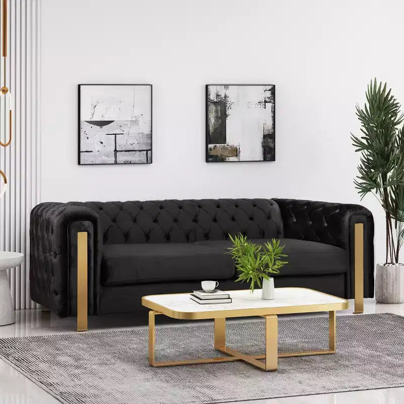 Canapé 3 places en velours Christopher Knight Home Keyser 83