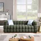 Luxurious White Boucle Sofa: 3-Seater, Ergonomic, 84.3 Length