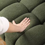 Luxurious White Boucle Sofa: 3-Seater, Ergonomic, 84.3 Length