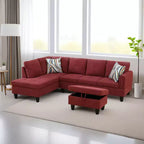 Canapé en velours chenille, ensemble trois pièces pour salon, avec ressorts double couche et confort moelleux