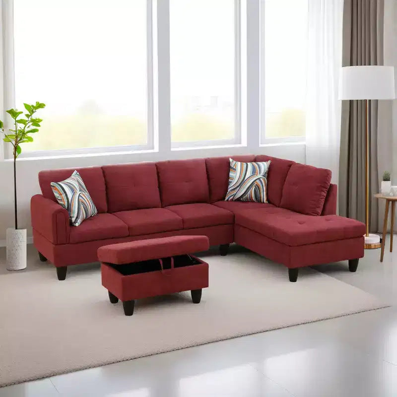 Chenille Velvet Sofa, Three-Piece Set for Living Room, Features Double-Layer Spring and Soft Comfort