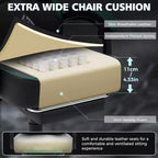 Hoffree Leather Massage Gaming Chair Ergonomic Office PC Chair with Footrest & Adjustable