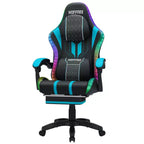 Hoffree Extra Large Massage Gaming Chair Ergonomic Office PC Chair with Bluetooth Speaker & RGB Light