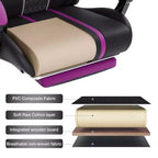 Hoffree Extra Large Massage Gaming Chair Ergonomic Office PC Chair with Bluetooth Speaker & RGB Light