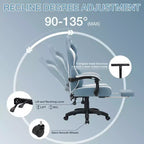 Hoffree Breathable Fabric Massage Gaming Chair Ergonomic Office PC Chair with Footrest & Adjustable