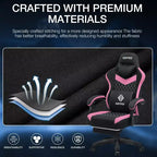 Hoffree Breathable Fabric Massage Gaming Chair Ergonomic Office PC Chair with Footrest & Adjustable