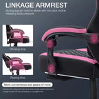 Hoffree Breathable Fabric Massage Gaming Chair Ergonomic Office PC Chair with Footrest & Adjustable