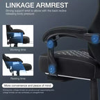 Hoffree Breathable Fabric Massage Gaming Chair Ergonomic Office PC Chair with Footrest & Adjustable
