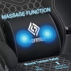 Hoffree Breathable Fabric Massage Gaming Chair Ergonomic Office PC Chair with Bluetooth Speaker & Footrest