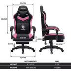 Hoffree Breathable Fabric Massage Gaming Chair Ergonomic Office PC Chair with Bluetooth Speaker & Footrest