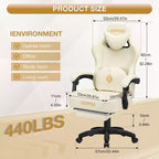 Fauteuil de bureau gaming en cuir Hoffree avec massage, ergonomique, et haut-parleur Bluetooth et repose-pieds