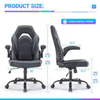 PU Leather Ergonomic Swivel Office Chair with Lumbar Support, Computer Gaming Chair