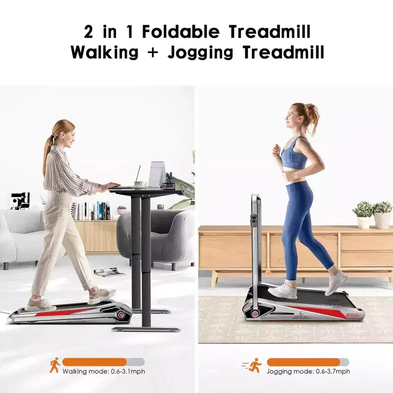 EGOFIT Walker Plus M1T - Gris Froid, Tapis roulant pliable 2-en-1, Marche et Jogging