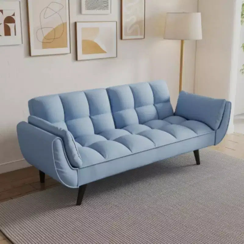 57 Blue Sofa Soft Two Armrests Throw Pillow Pillow Comfortable Fit Apartment Bedroom Small Space
