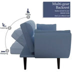 57 Canapé bleu Doux Deux accoudoirs Coussin Confortable Adapté Appartement Chambre Petit espace