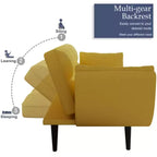 57 Inch Yellow Sofa Soft Two Armrests Throw Pillow Pillow Comfortable Fit Apartment Bedroom Small Space