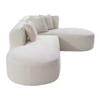 Canapé d'angle 108W avec assise incurvée et surpiqûres larges, parfait pour le salon, la chambre, le bureau, beige/gris-Christopher Knight Home