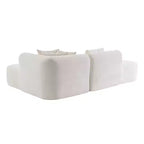 Canapé d'angle 108W avec assise incurvée et surpiqûres larges, parfait pour le salon, la chambre, le bureau, beige/gris-Christopher Knight Home