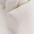 Canapé d'angle 108W avec assise incurvée et surpiqûres larges, parfait pour le salon, la chambre, le bureau, beige/gris-Christopher Knight Home