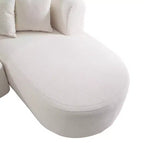 Canapé d'angle 108W avec assise incurvée et surpiqûres larges, parfait pour le salon, la chambre, le bureau, beige/gris-Christopher Knight Home