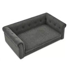 Confort et style pour votre animal : lit rectangulaire surélevé pour chien de couleur beige, design durable