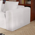 Canapé moderne Famapy en tissu moelleux beige avec coussins assortis : confort et style pour votre intérieur