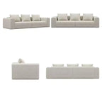 Canapé moderne Famapy en tissu moelleux beige avec coussins assortis : confort et style pour votre intérieur