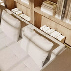 Canapé moderne Famapy en tissu moelleux beige avec coussins assortis : confort et style pour votre intérieur