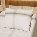 Canapé moderne Famapy en tissu moelleux beige avec coussins assortis : confort et style pour votre intérieur