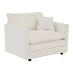 Canapé simple en peluche : Chenille blanche, parfait pour la lecture