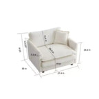 Canapé simple en peluche : Chenille blanche, parfait pour la lecture