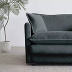 Canapé simple en peluche : Chenille blanche, parfait pour la lecture