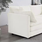 Paire Moderne de Fauteuils de Salon en Chenille Peluche avec Coussins Amovibles